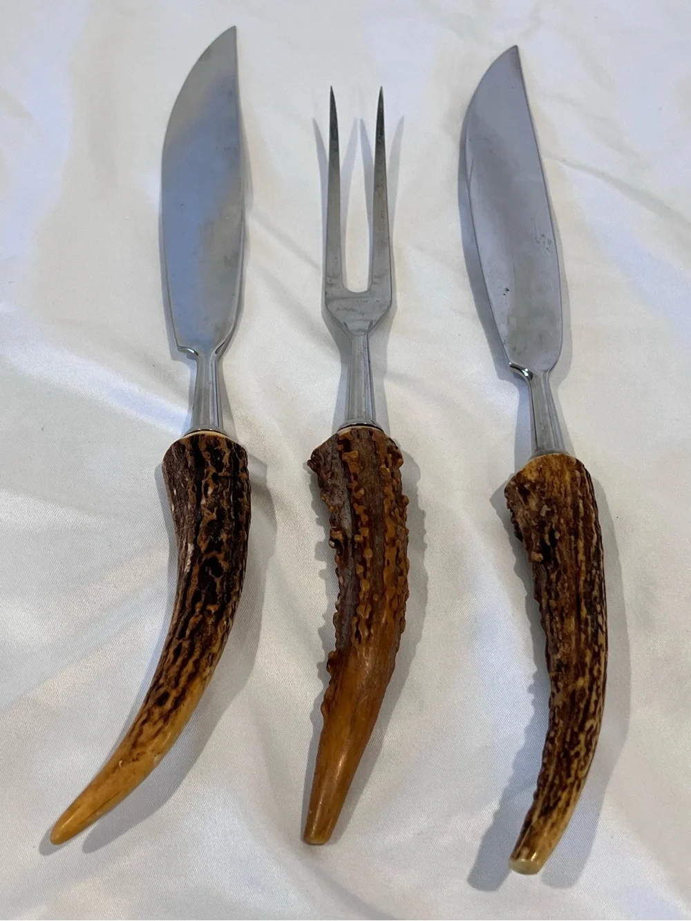 Anton Wingen Jr Solingen Germany Stag Handle 3 Pc Carving Set